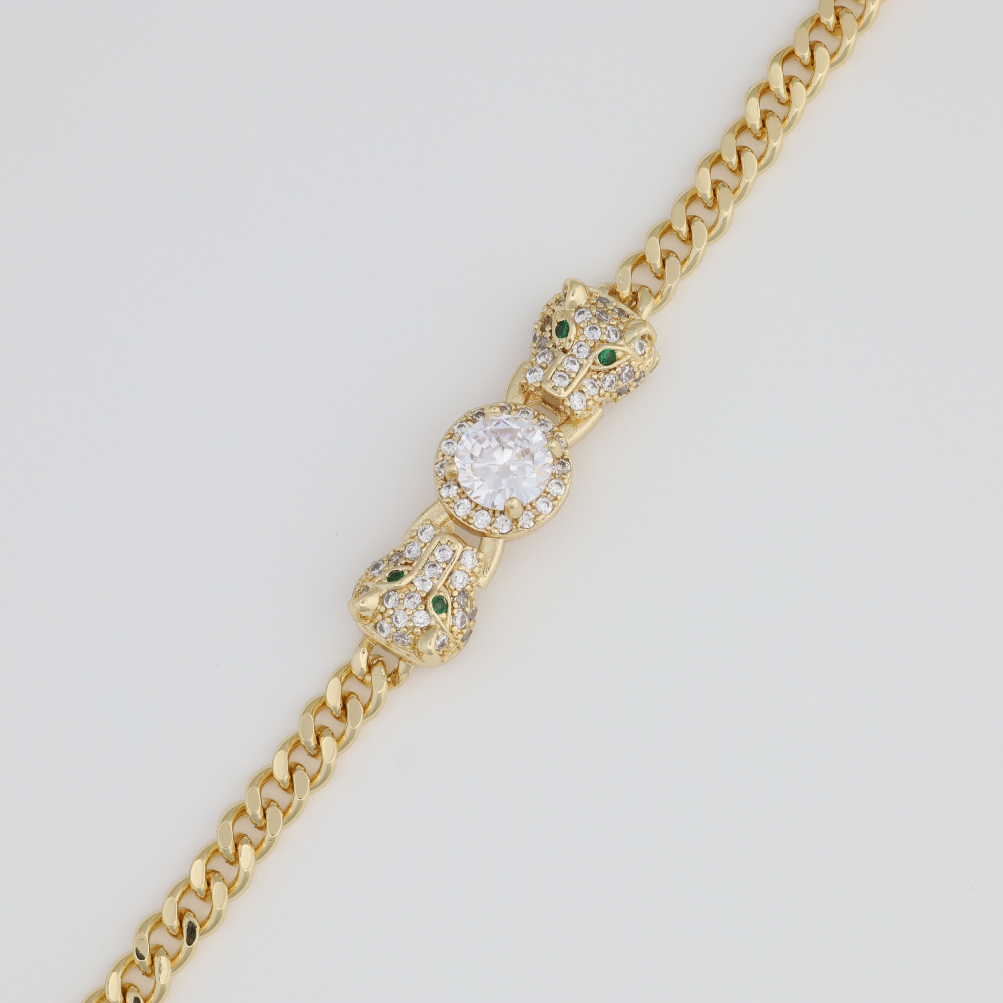 Leopard Bracelet with Cuban Link