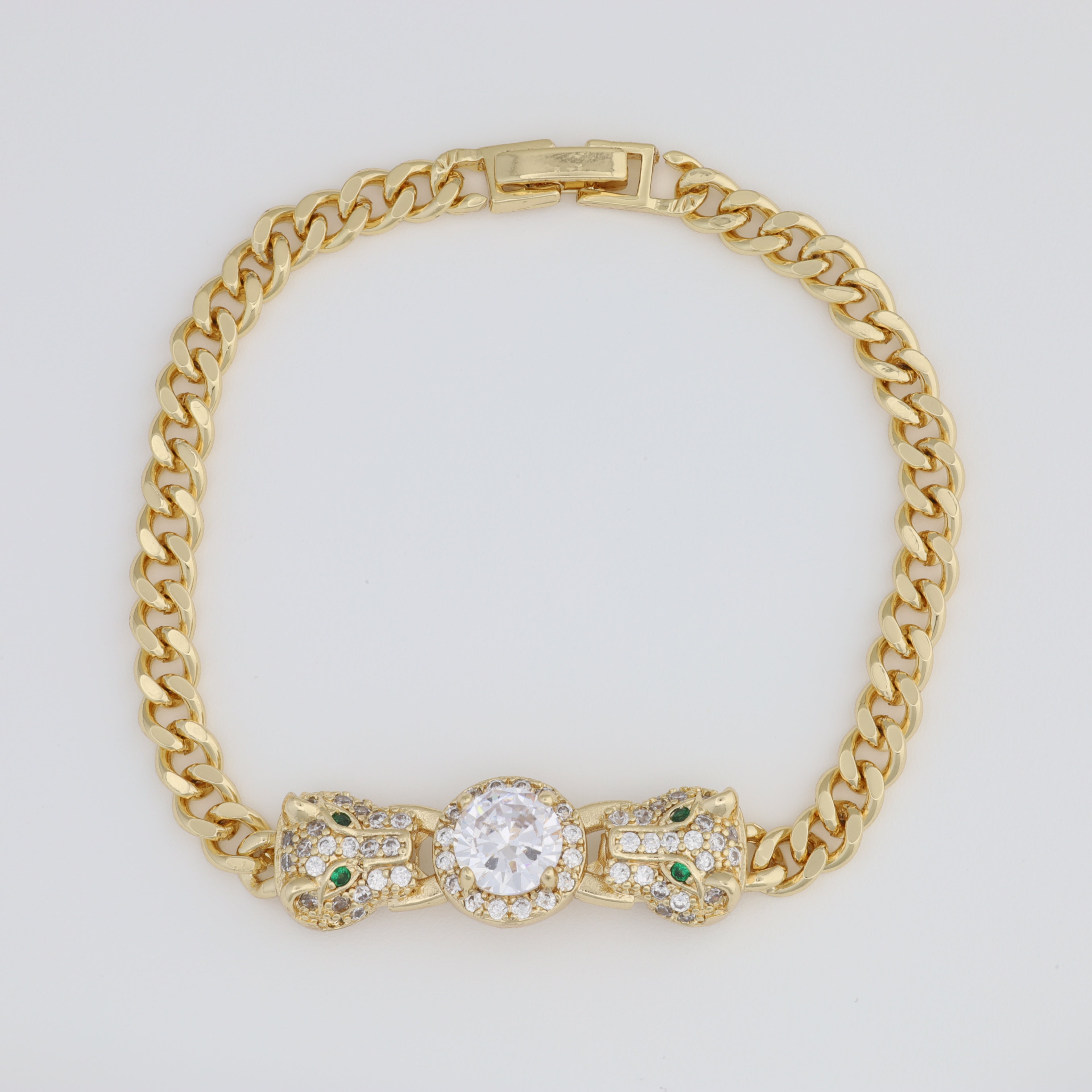 Leopard Bracelet with Cuban Link