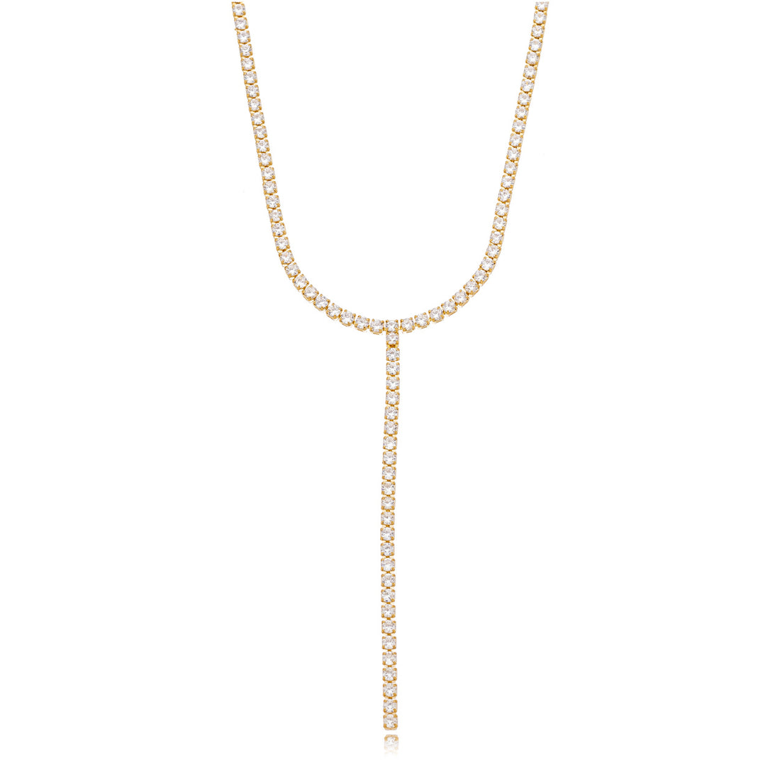 Necklace tie with zirconia stones