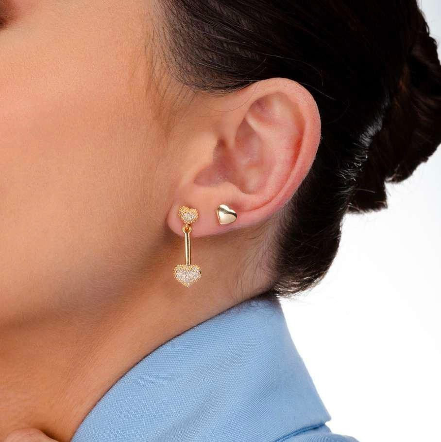 Plain heart earring