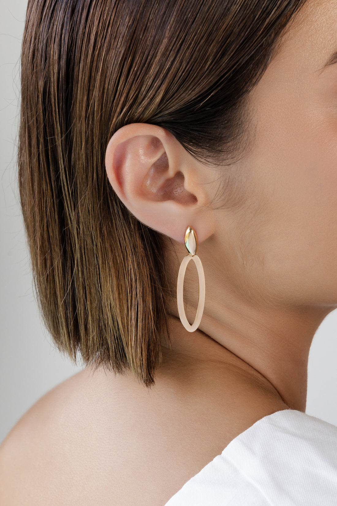 Long oval earring