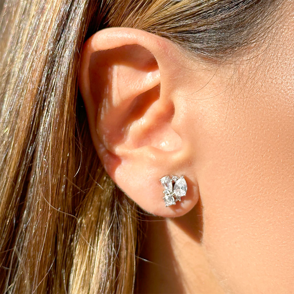 White Zirconia Drops Earring