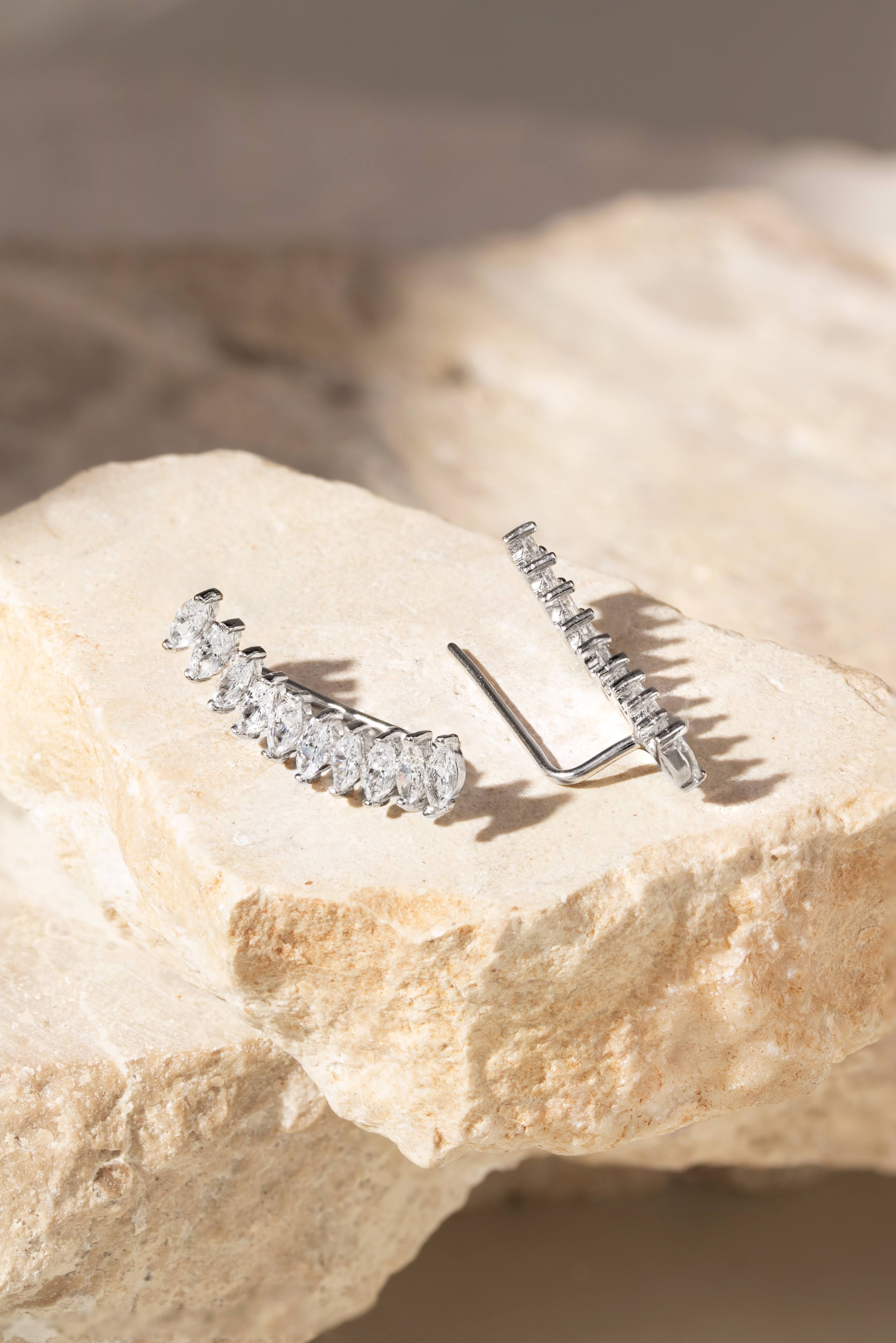 925 Sterling Silver Marquise Ear Cuf