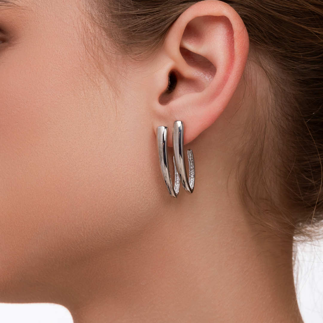 Dropped geometric earring