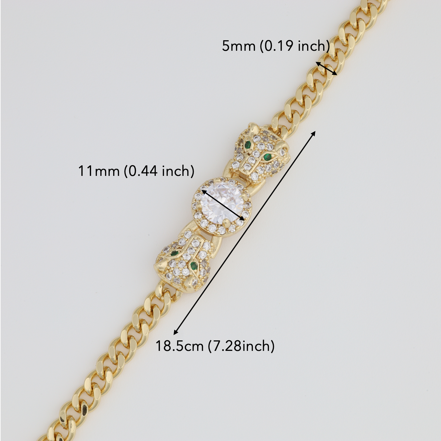 Leopard Bracelet with Cuban Link