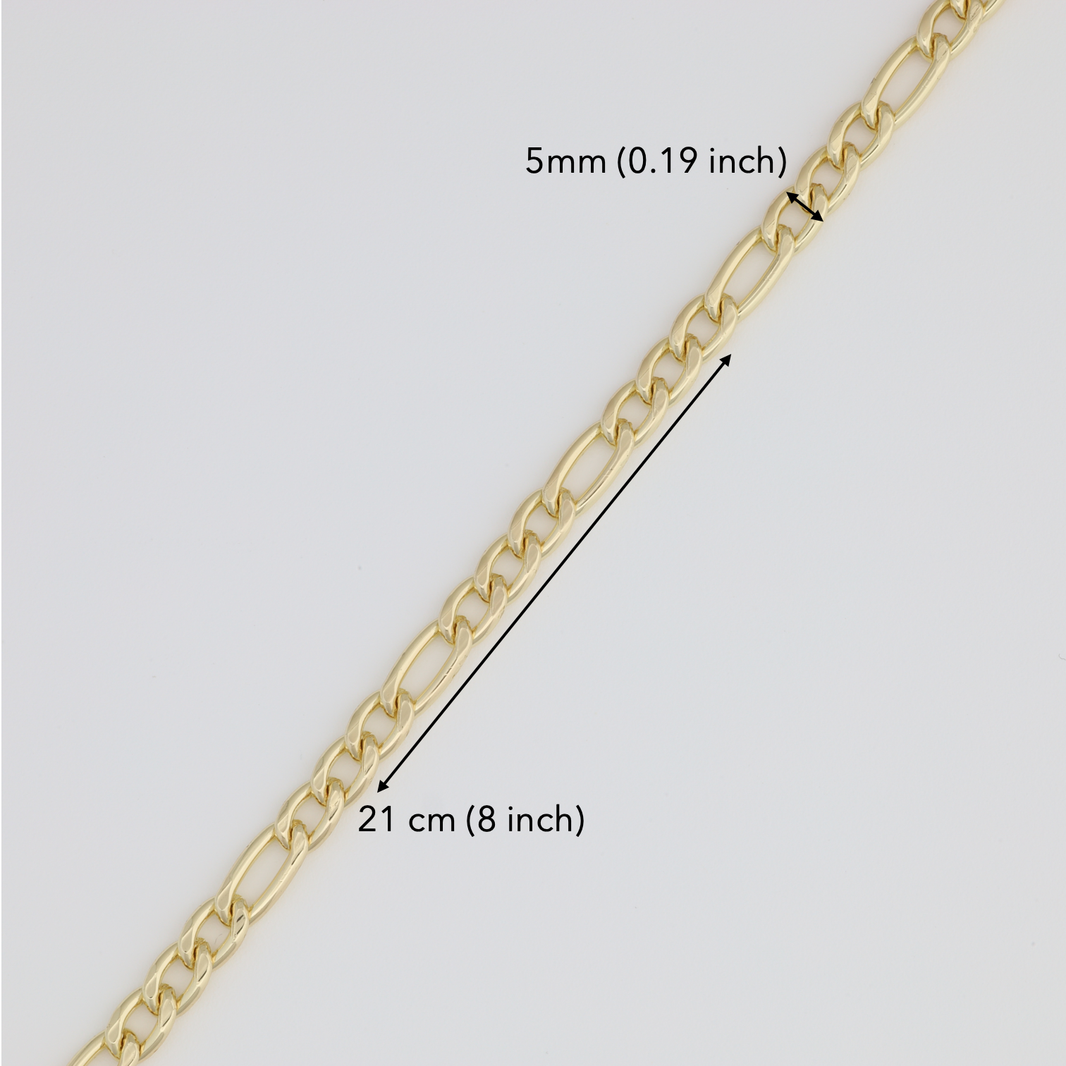 Plain Chain Bracelet With Figaro Link