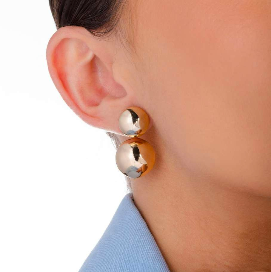 Two-in-one ball earring