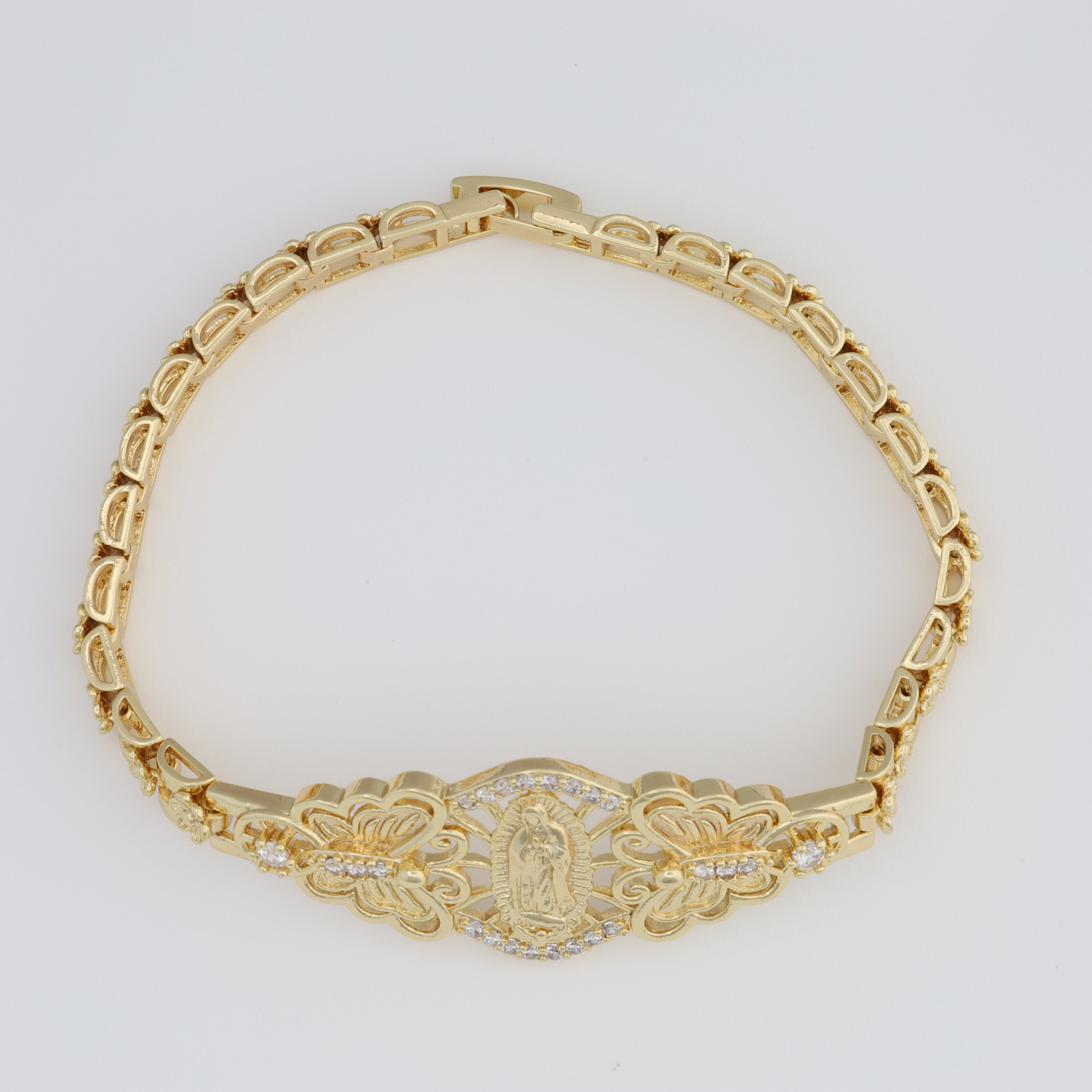Saint Guadalupe Bracelet with flower link