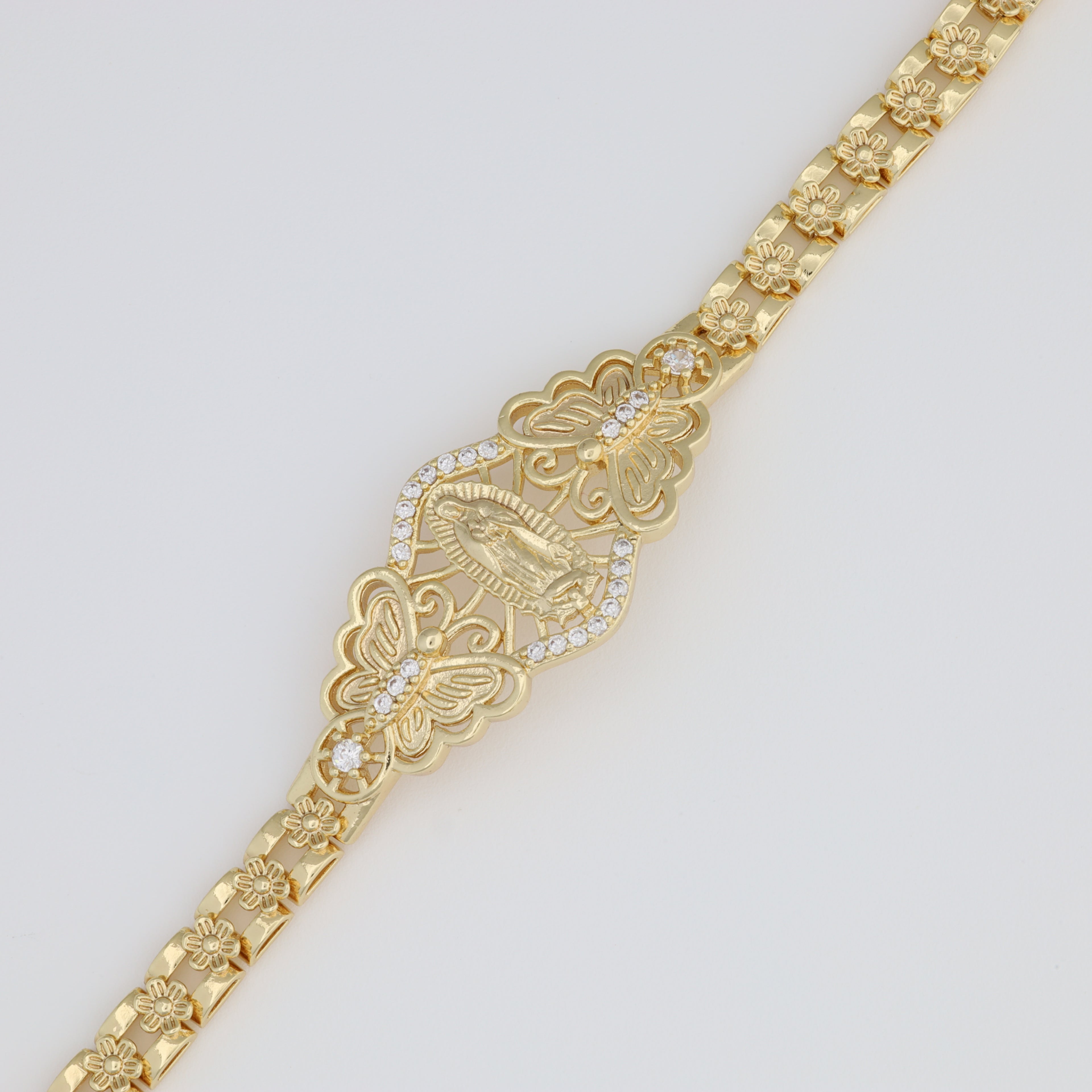 Saint Guadalupe Bracelet with flower link