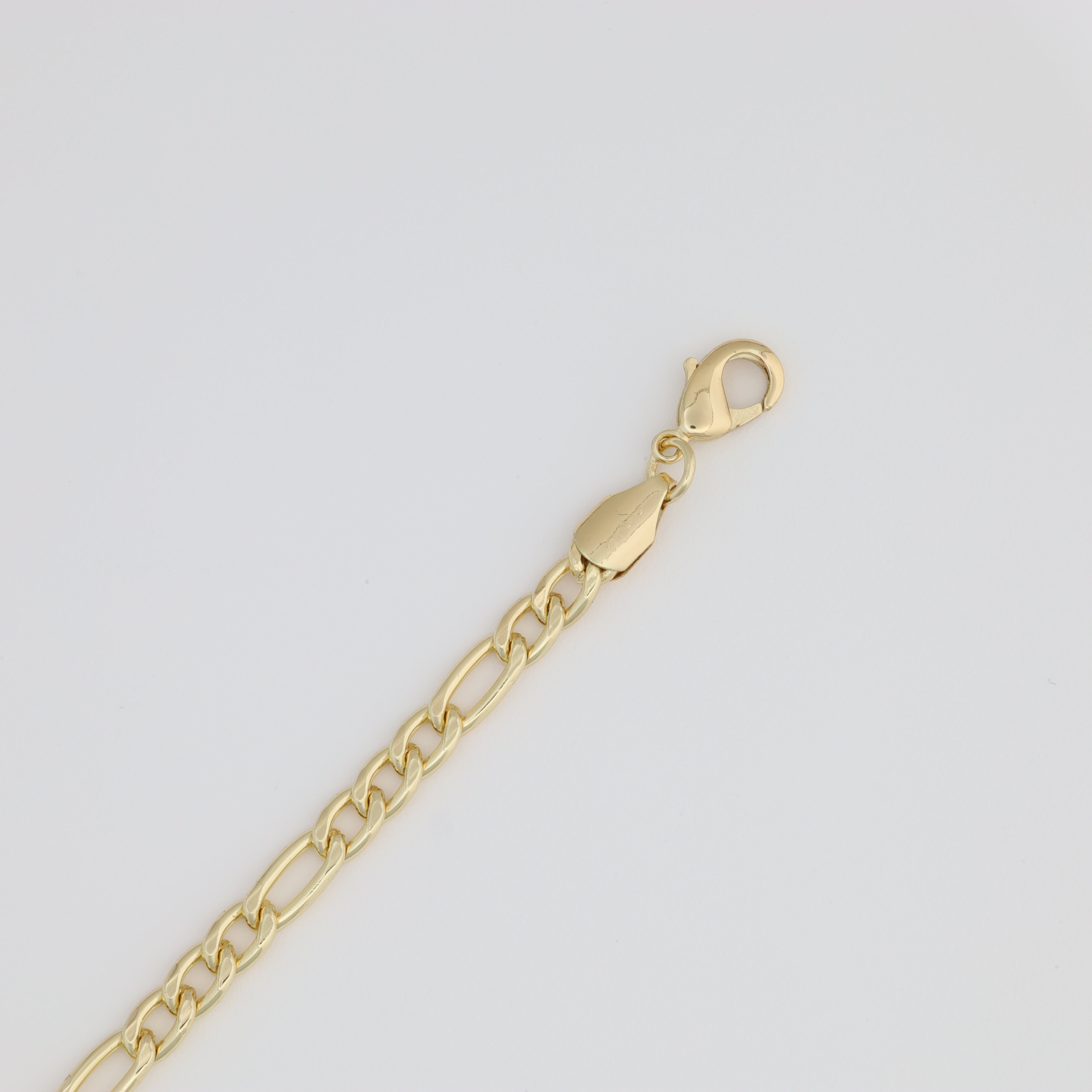 Plain Chain Bracelet With Figaro Link