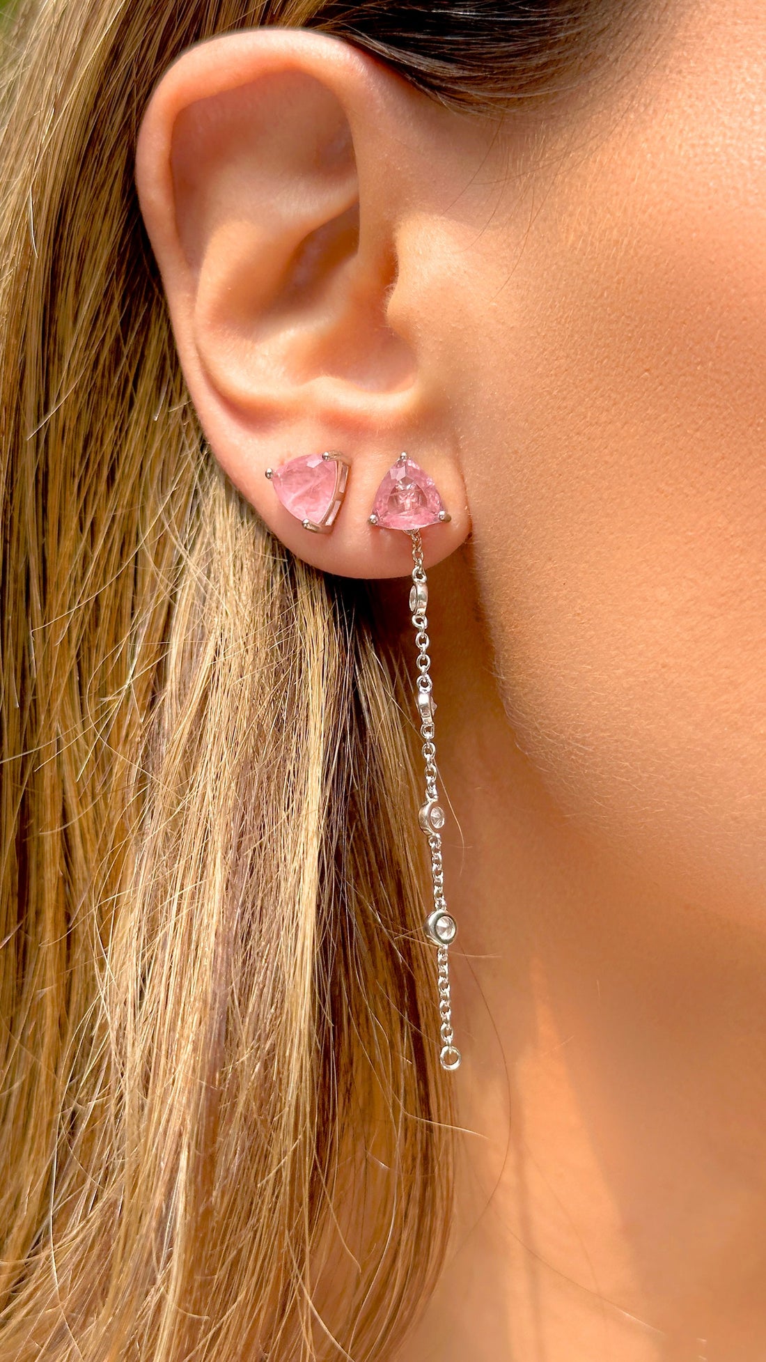 Pink Quartz Fusion Drop Earrings – Luxury Semi-Jewelry