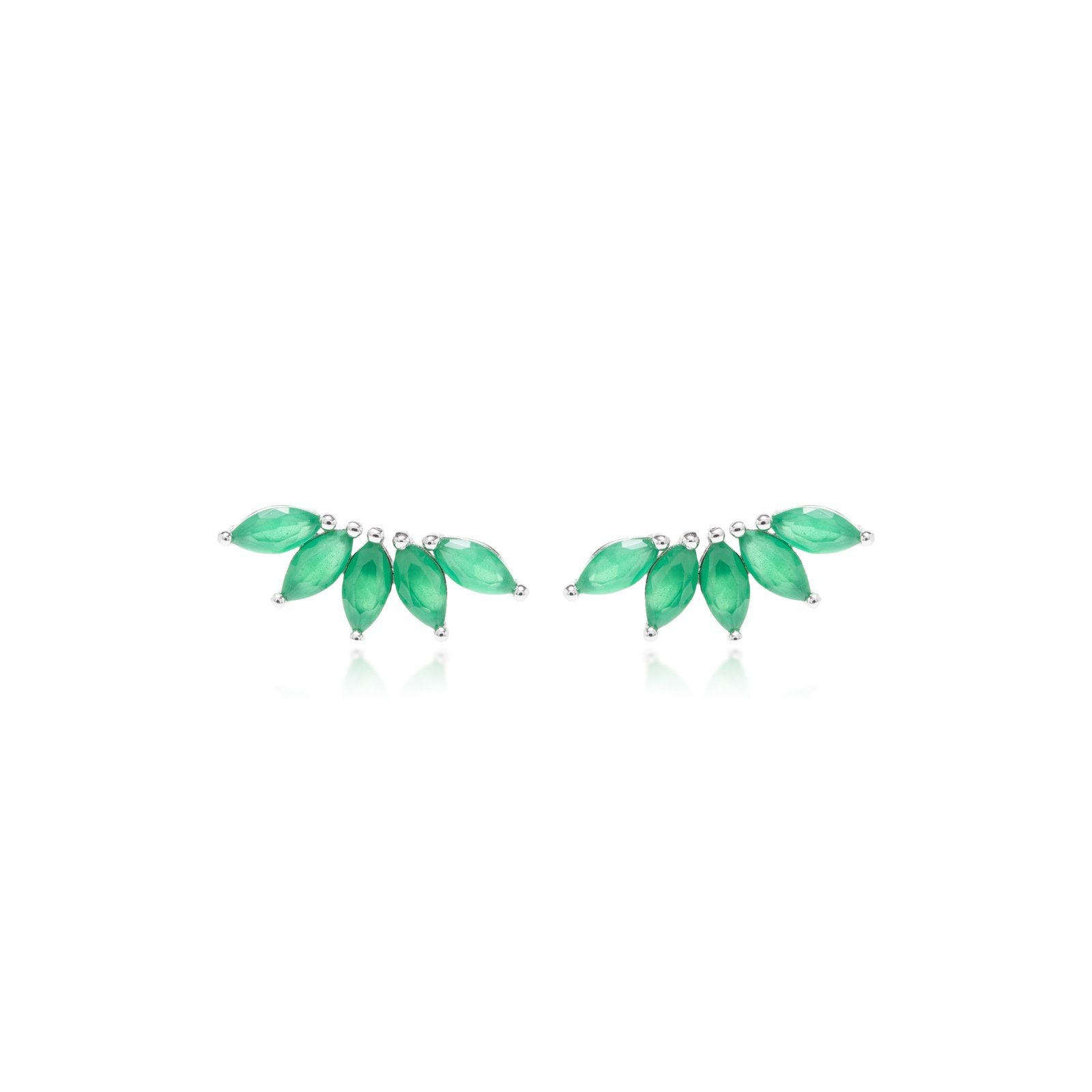 Crystal Emerald Navette Ear Cuff