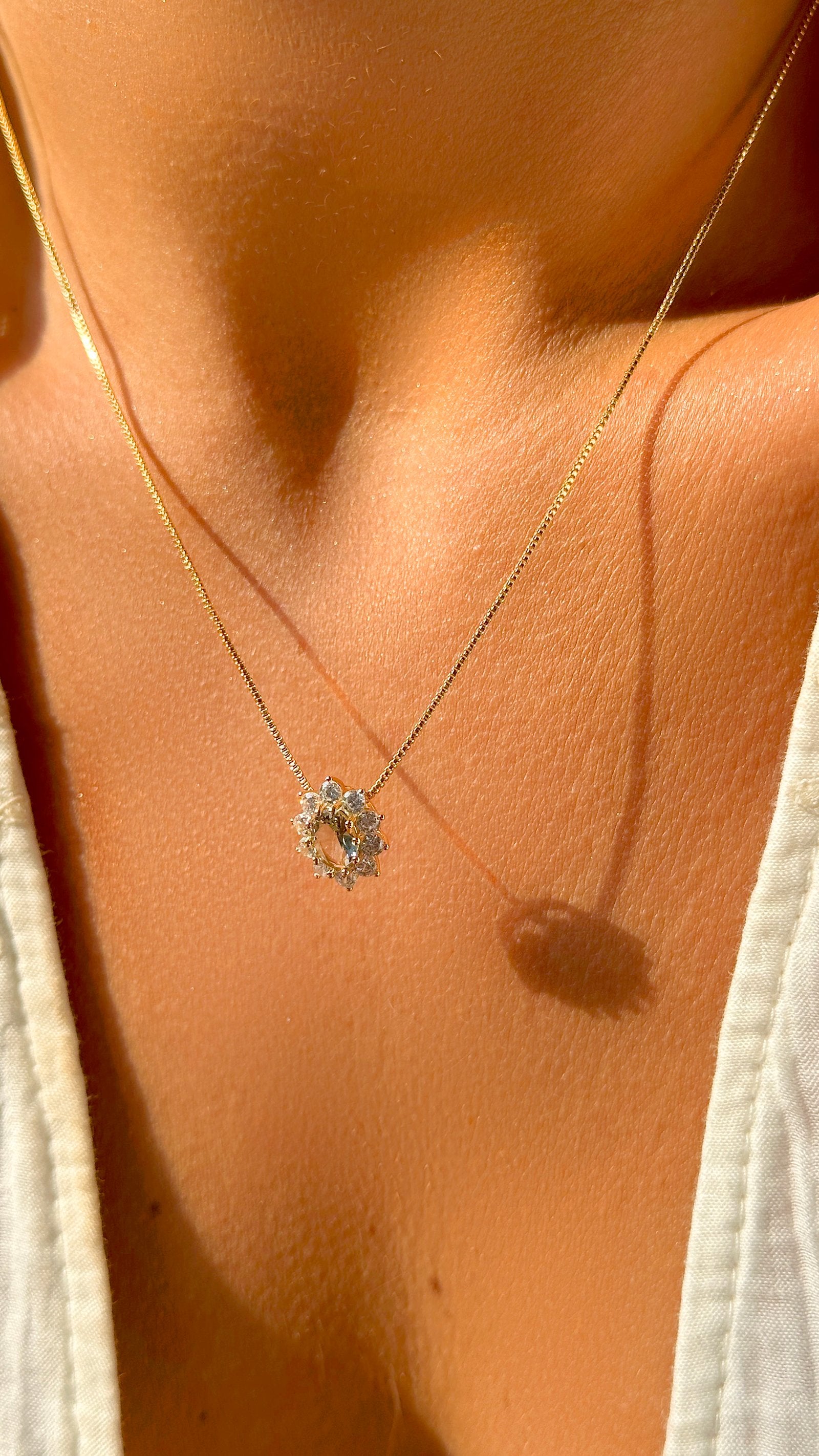 Beryl Crystal & White Zirconia Oval Halo Set