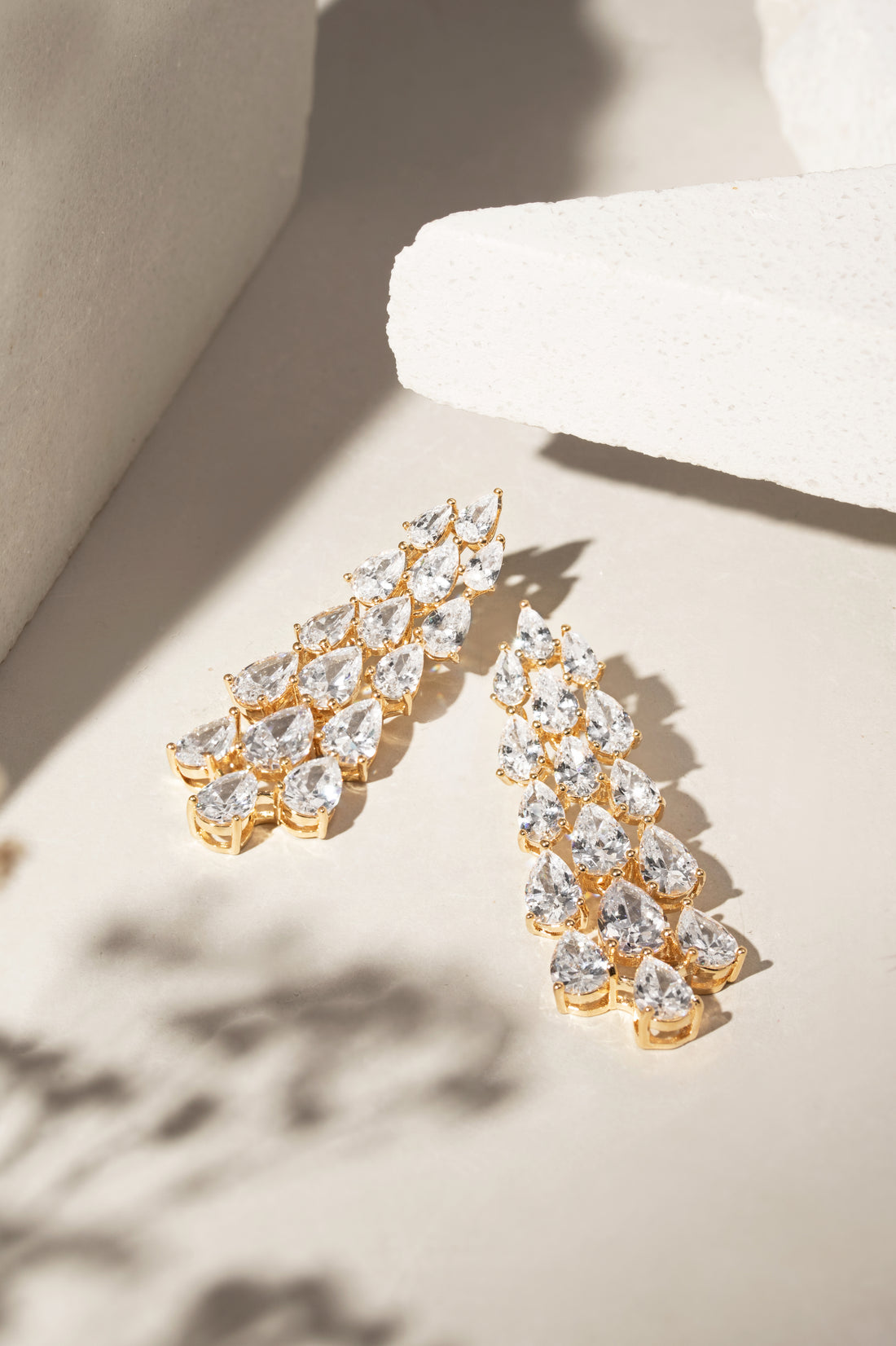 Golden Drop Statement Earrings