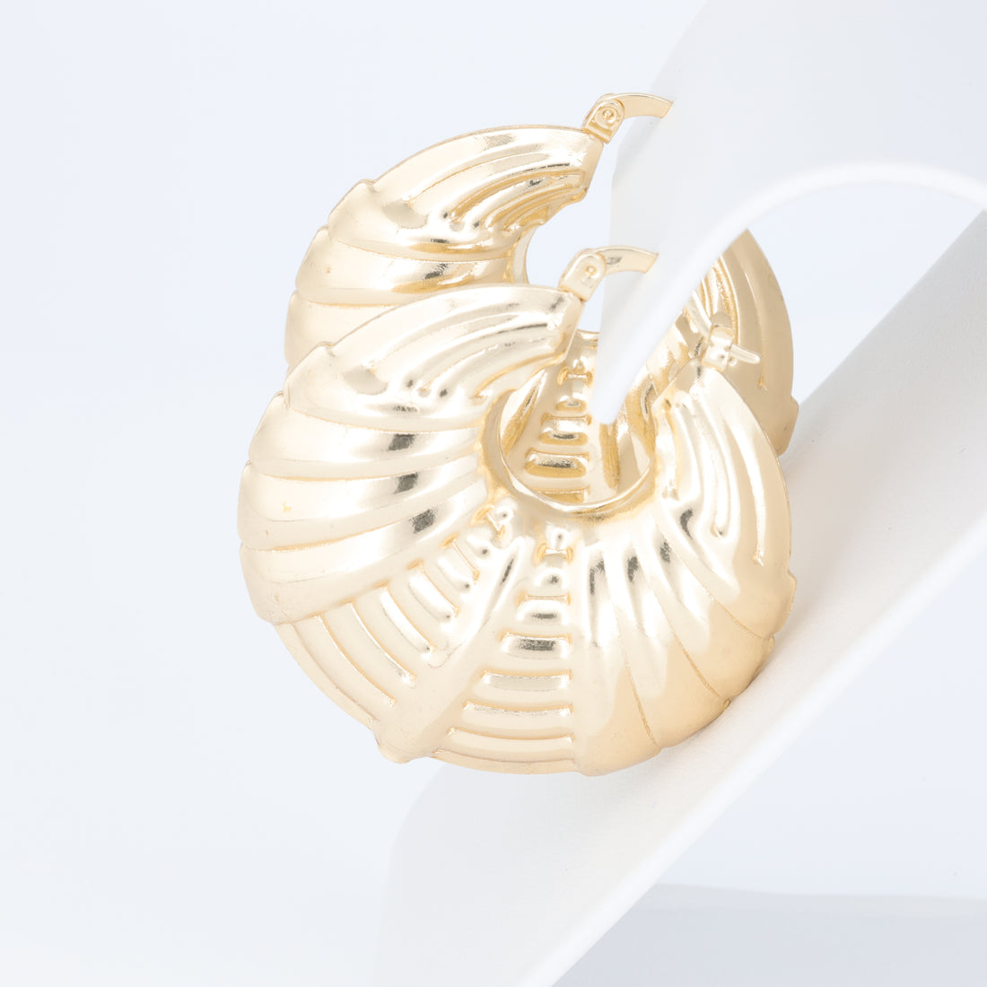 Hoop Earring With Different Horizontal And Vertical Texture