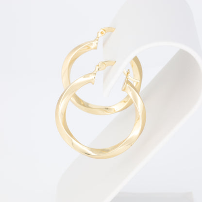 Classic Hoop Earrings With Straight Twists