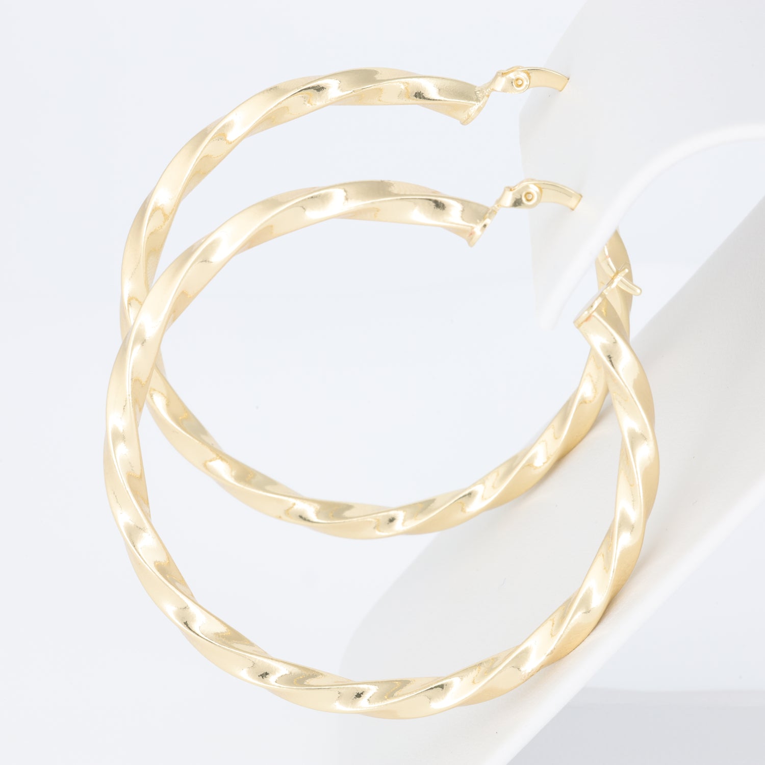 Classic Hoop Earrings With Straight Twists