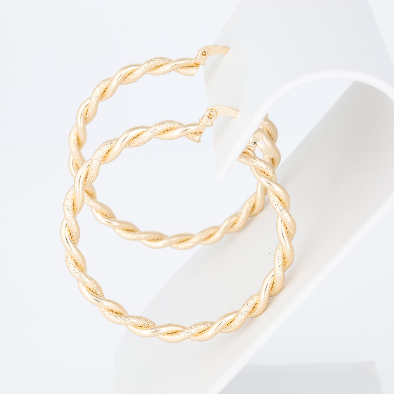 Delicately Woven Textured Hoop Earring