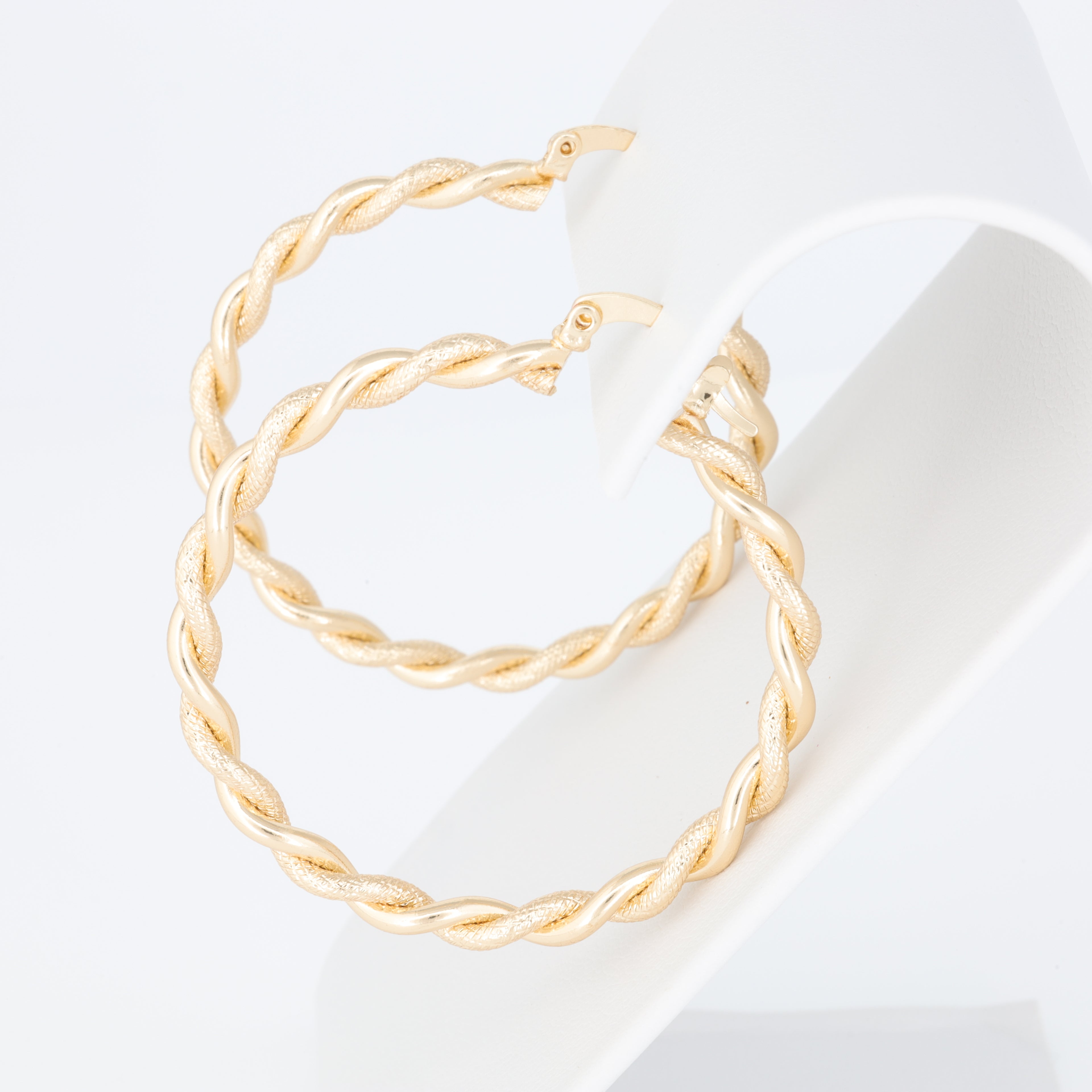 Delicately Woven Textured Hoop Earring