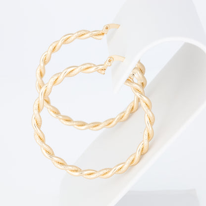 Delicately Woven Textured Hoop Earring