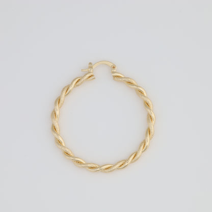 Delicately Woven Textured Hoop Earring