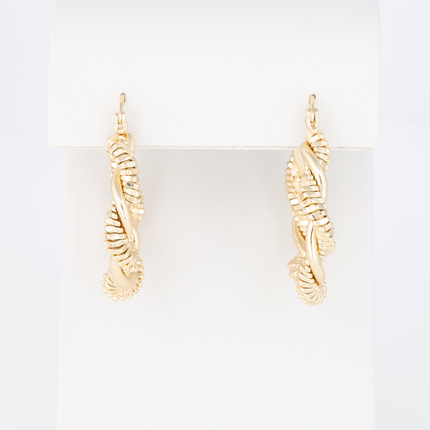 Textured Twisted And Intertwined Hoop Earring