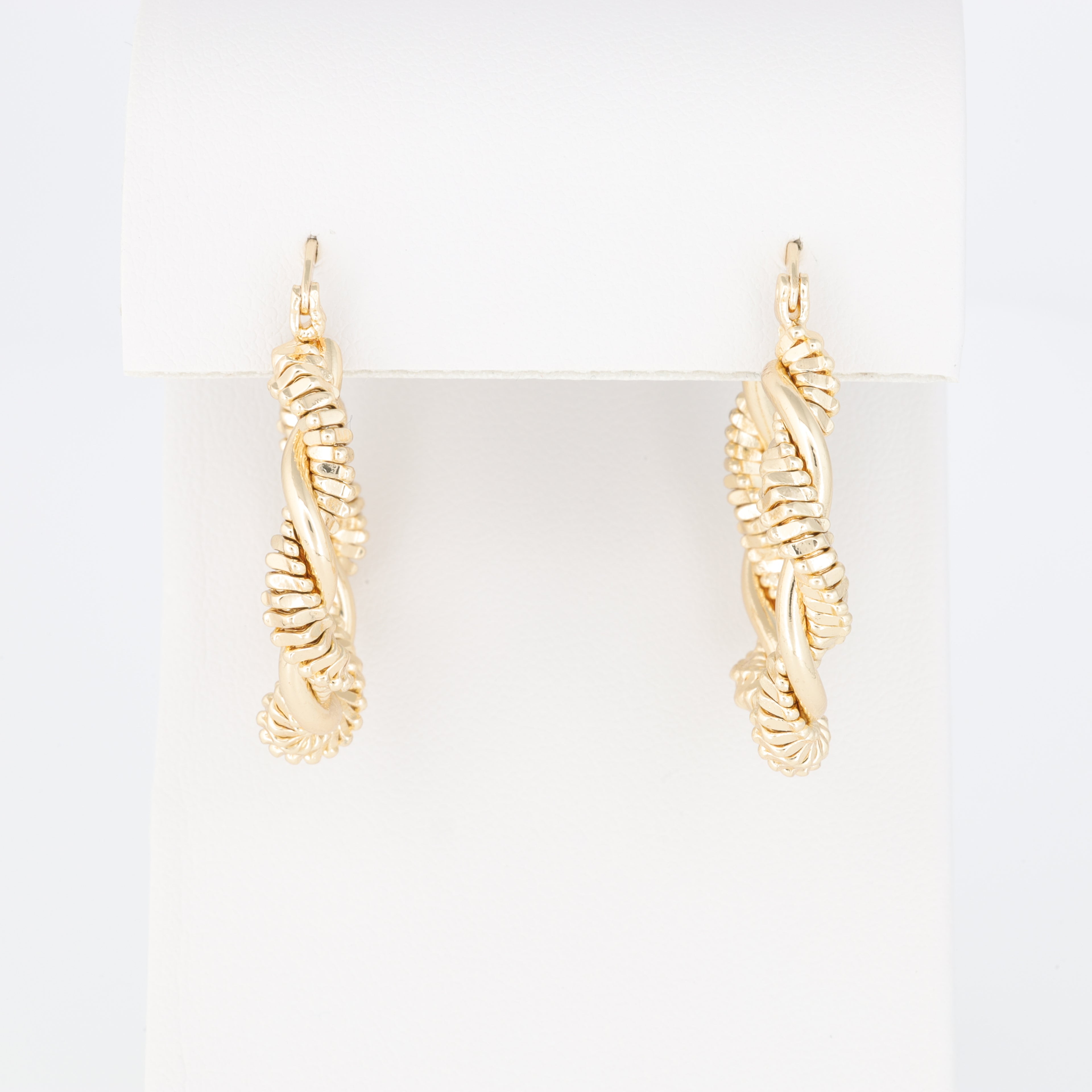 Textured Twisted And Intertwined Hoop Earring