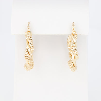 Textured Twisted And Intertwined Hoop Earring