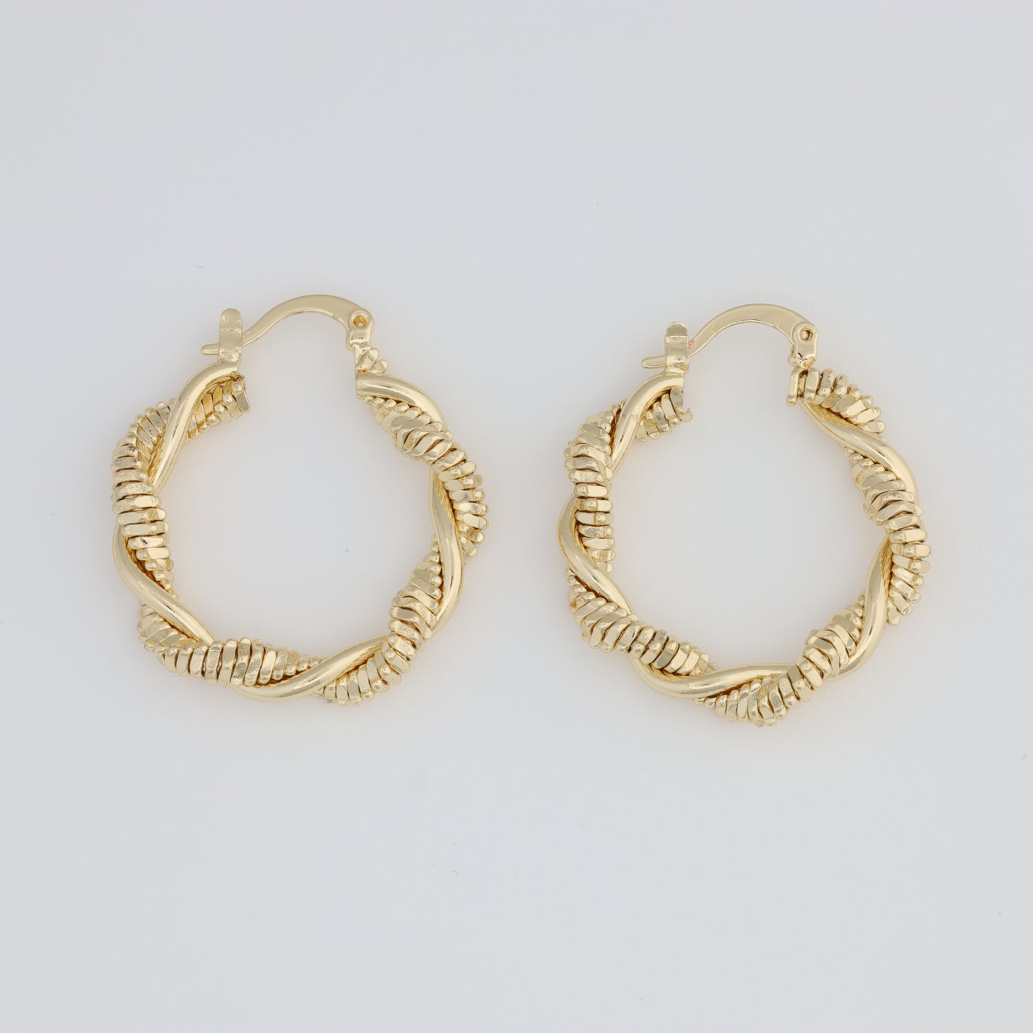 Textured Twisted And Intertwined Hoop Earring