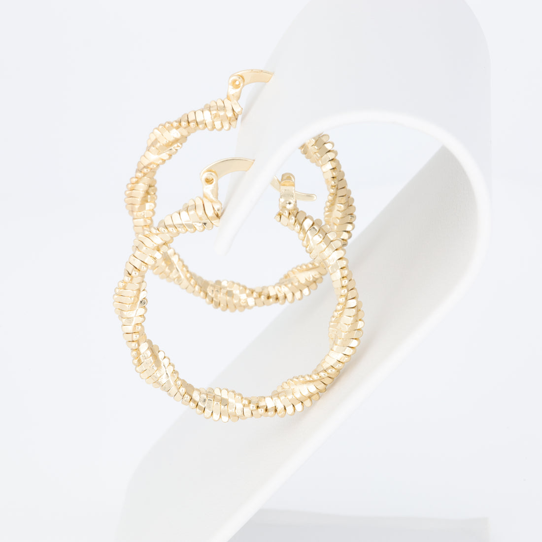 Textured Twisted And Intertwined Hoop Earring