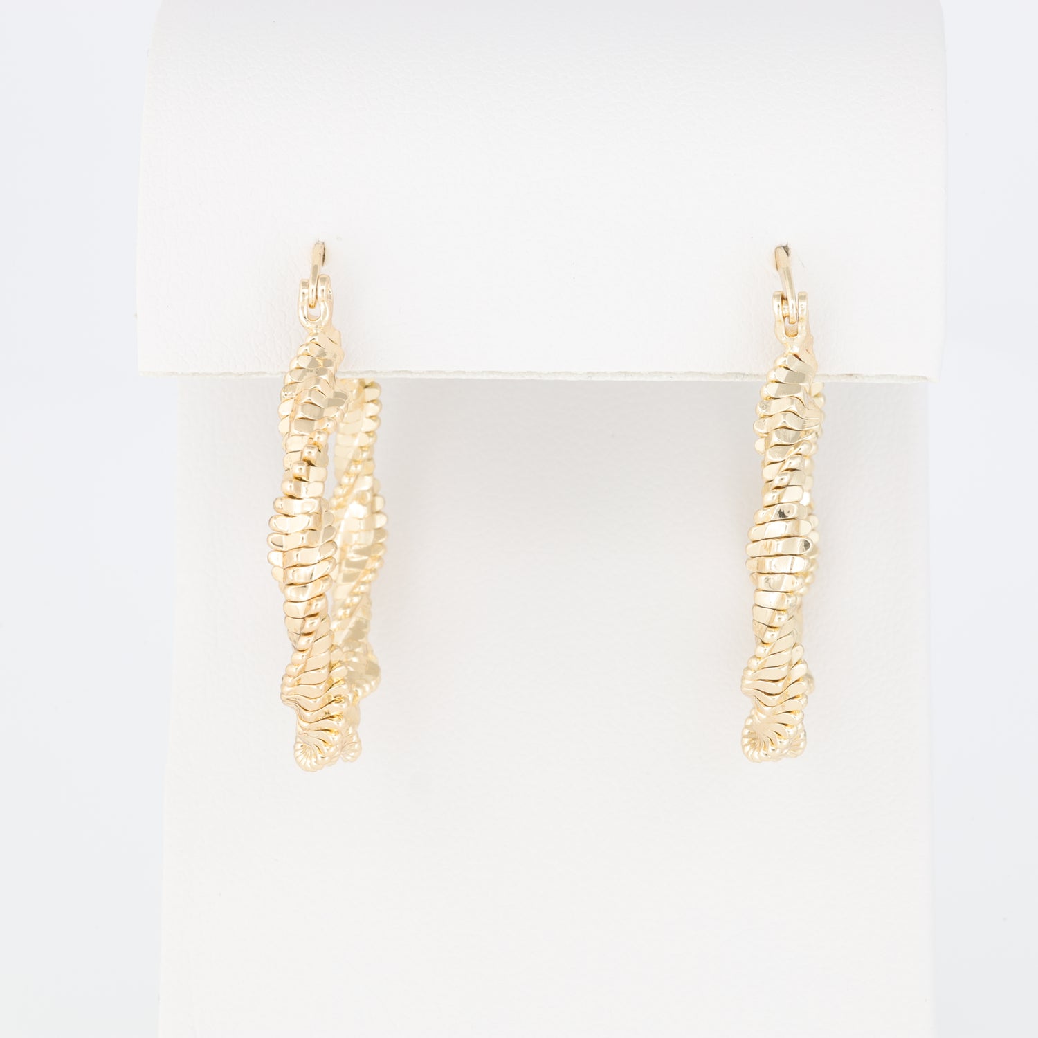Textured Twisted And Intertwined Hoop Earring