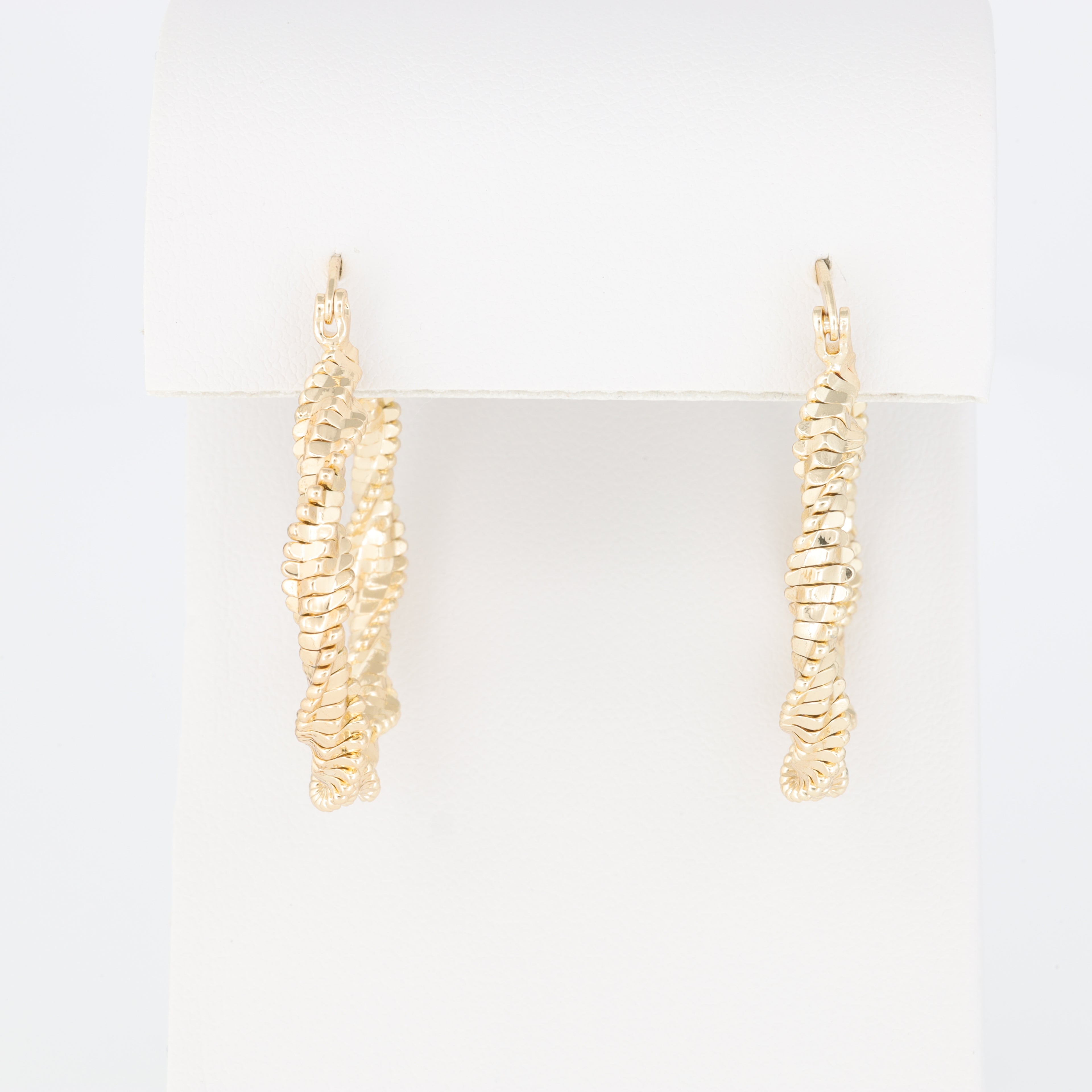 Textured Twisted And Intertwined Hoop Earring