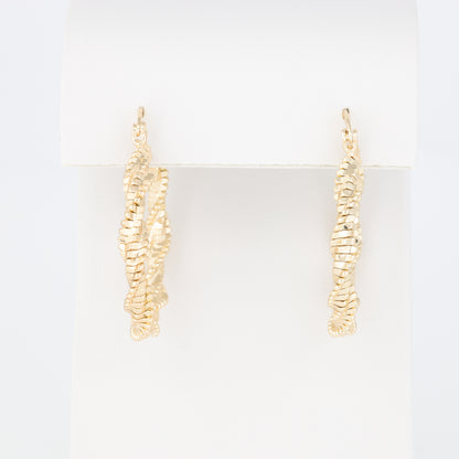 Textured Twisted And Intertwined Hoop Earring