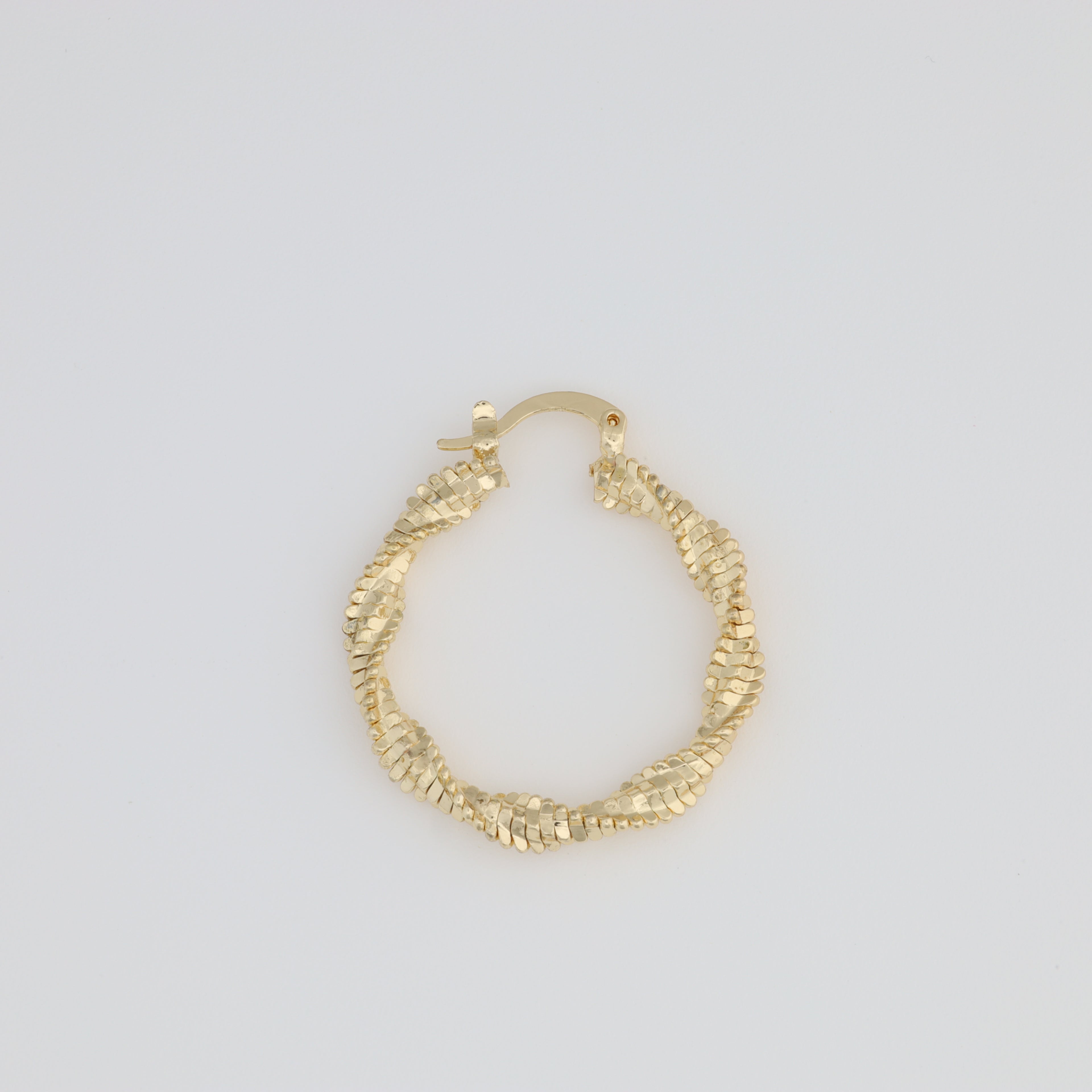 Textured Twisted And Intertwined Hoop Earring