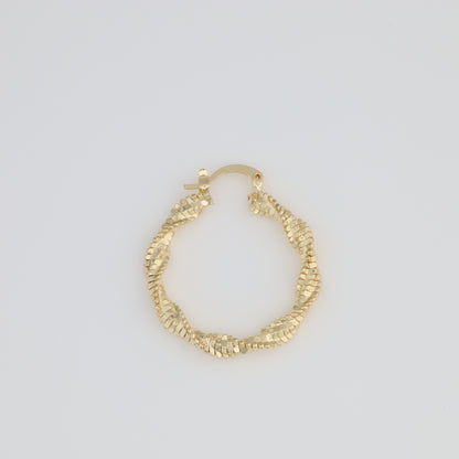 Textured Twisted And Intertwined Hoop Earring