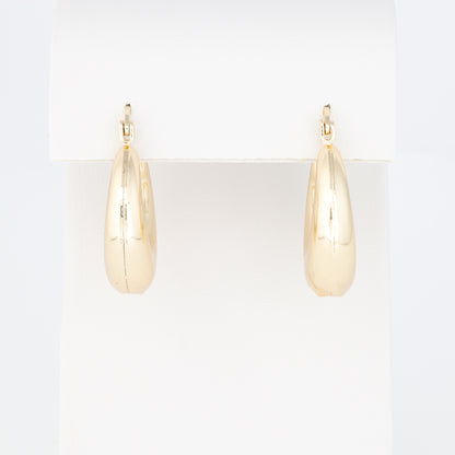 Plain Oval Hoop Earring That Thickens In The Middle