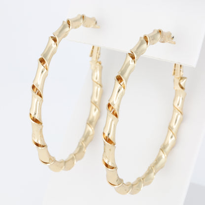 Plain Hoop Earring Twisted Like A Curl