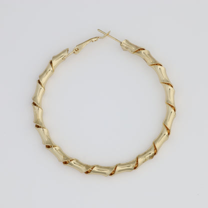 Plain Hoop Earring Twisted Like A Curl