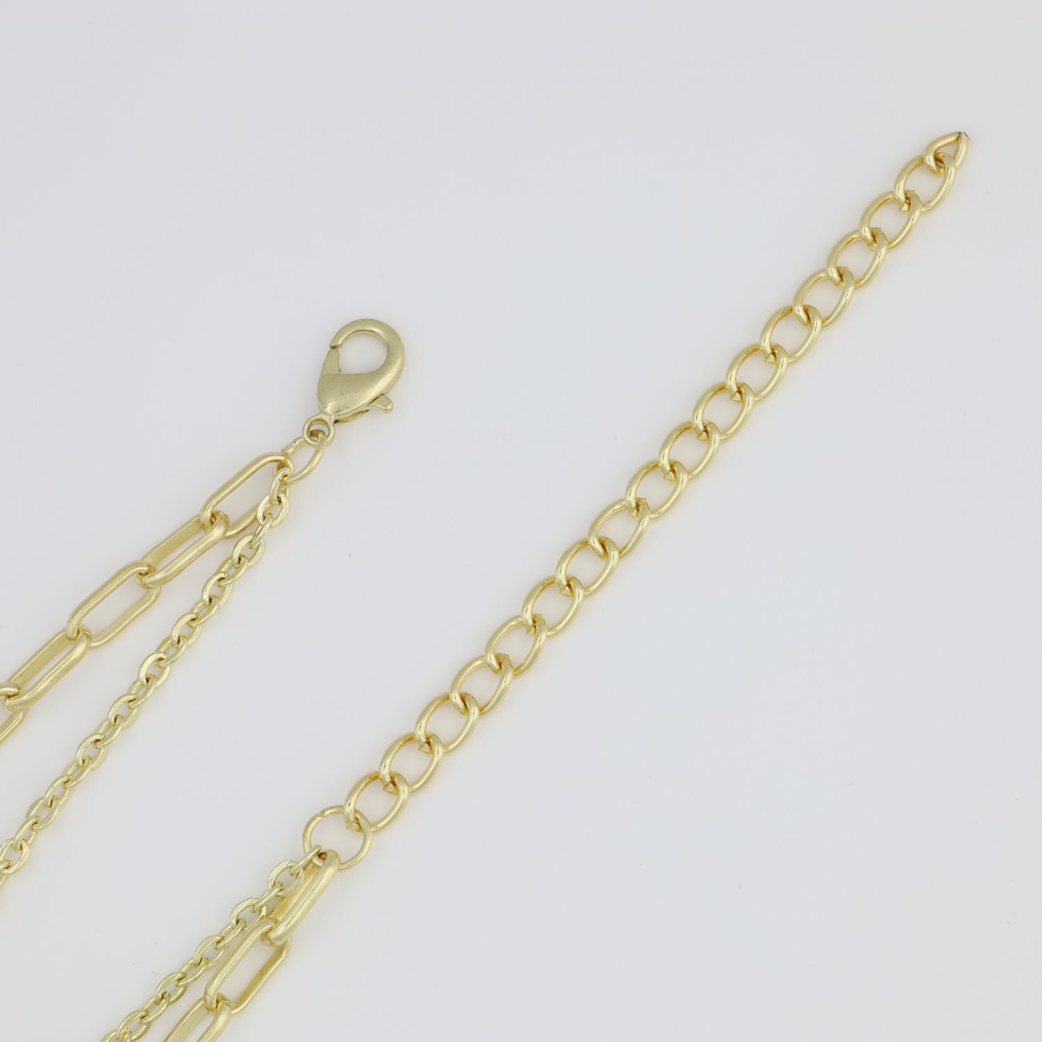Necklace With Two Different Chains And Cross Pendant