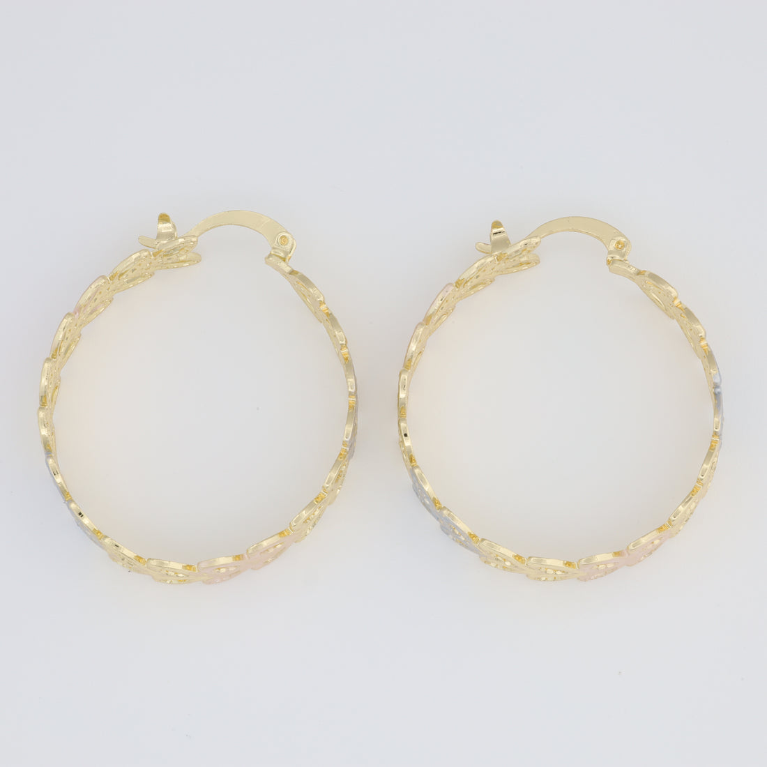 Tricolor Hoop With Double Leaf Design