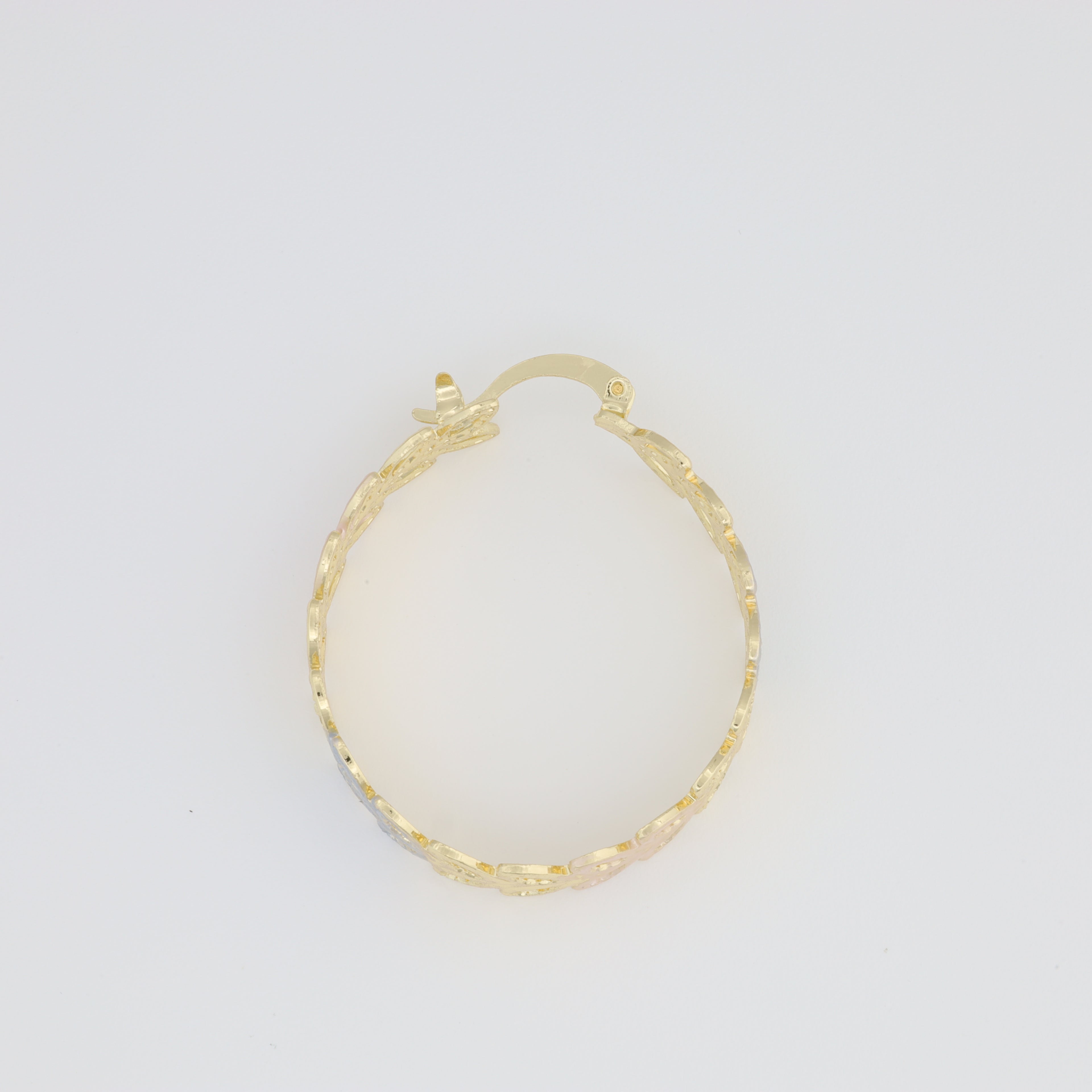 Tricolor Hoop With Double Leaf Design
