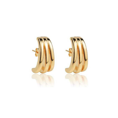 Modern earring with 3 rows