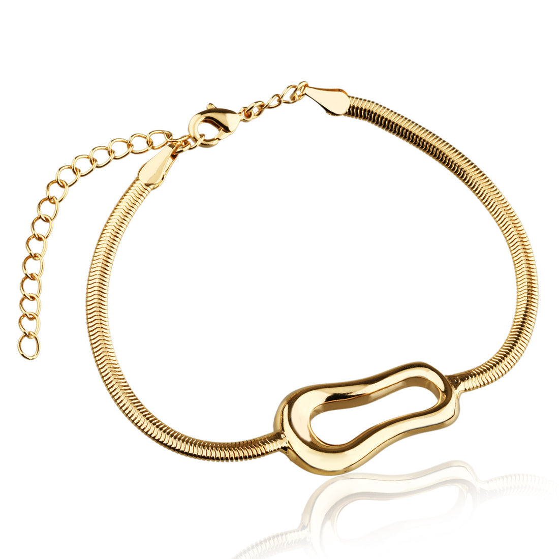 Bracelet with twisted oval silhouette pendant