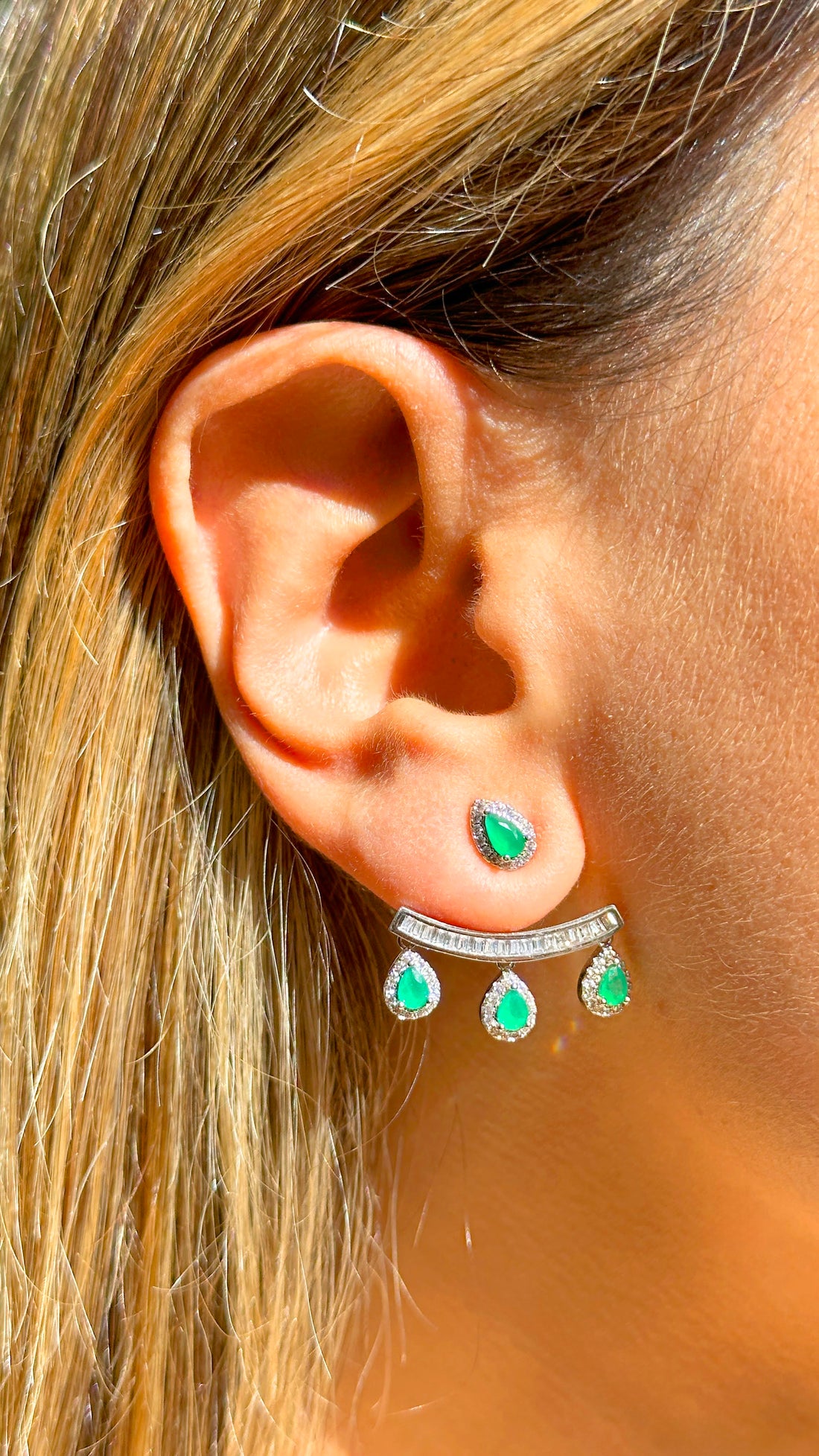 Emerald Crystal Earring