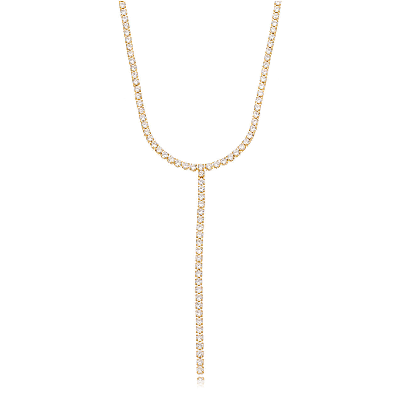 Necklace tie with zirconia stones