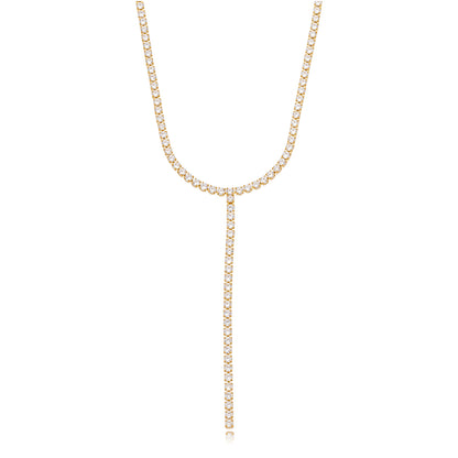 Necklace tie with zirconia stones