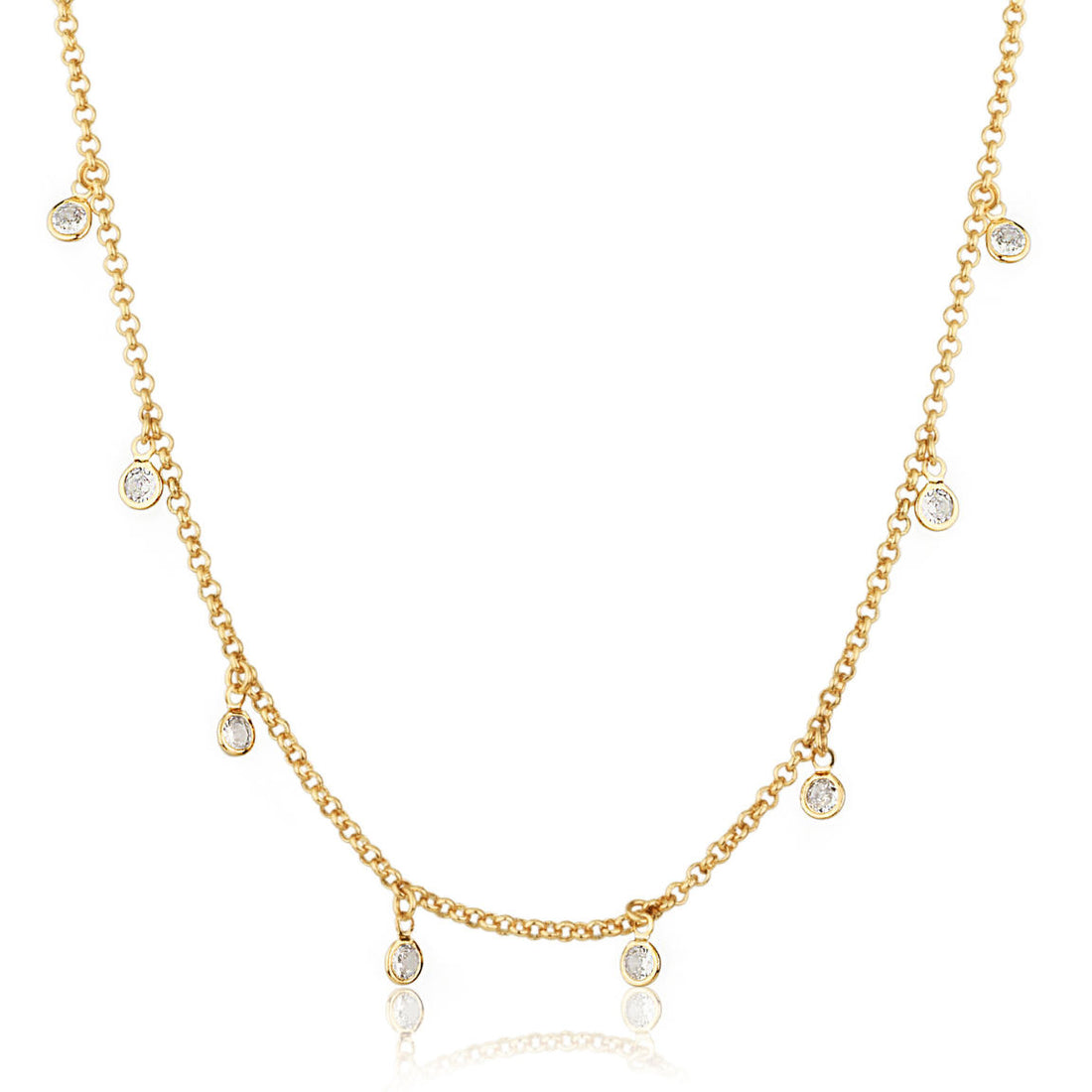 Necklace with zirconia pendants