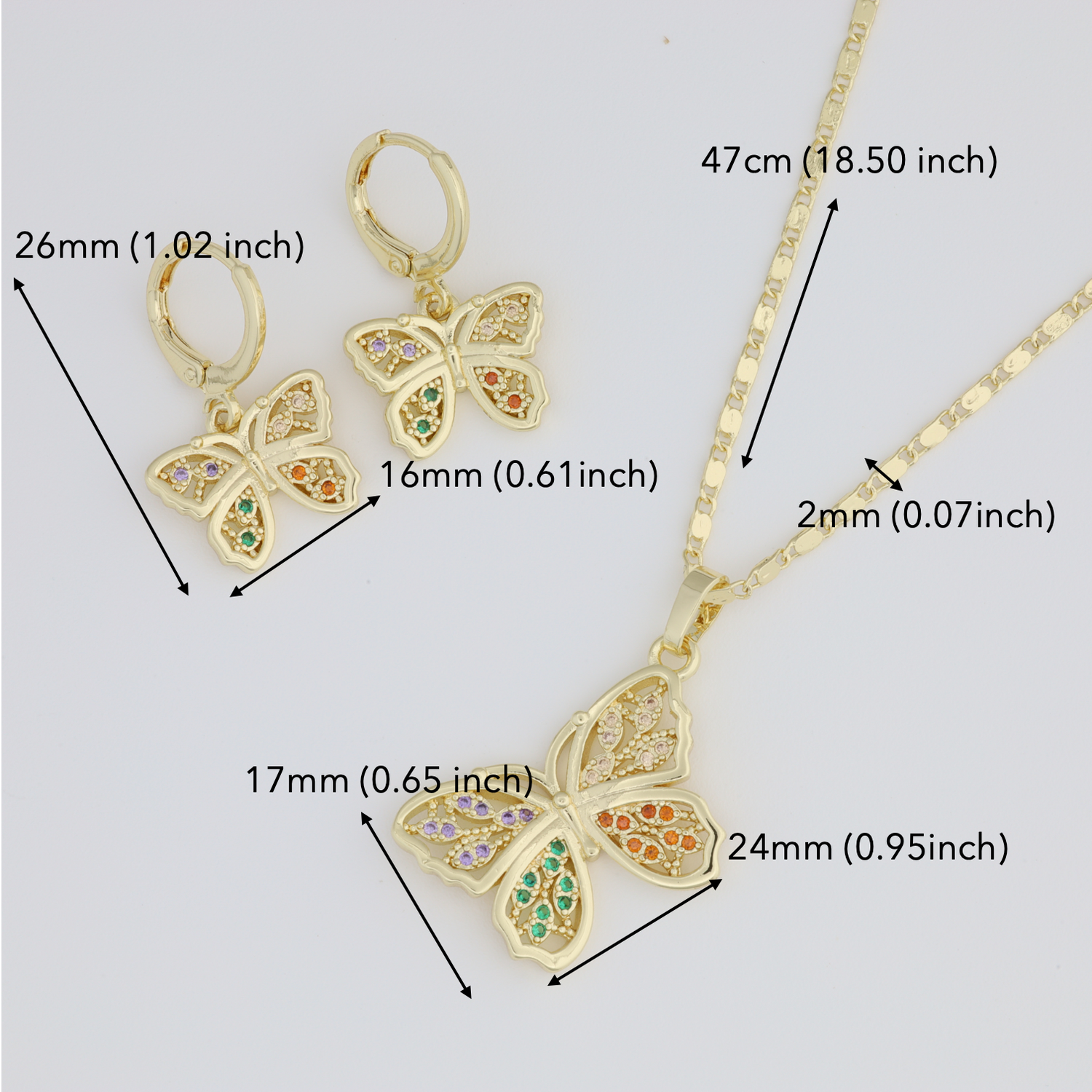 Colored Butterfly Set