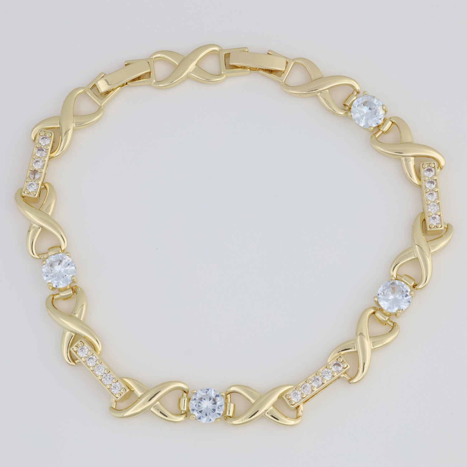 White Bracelet With Infinity Pendant