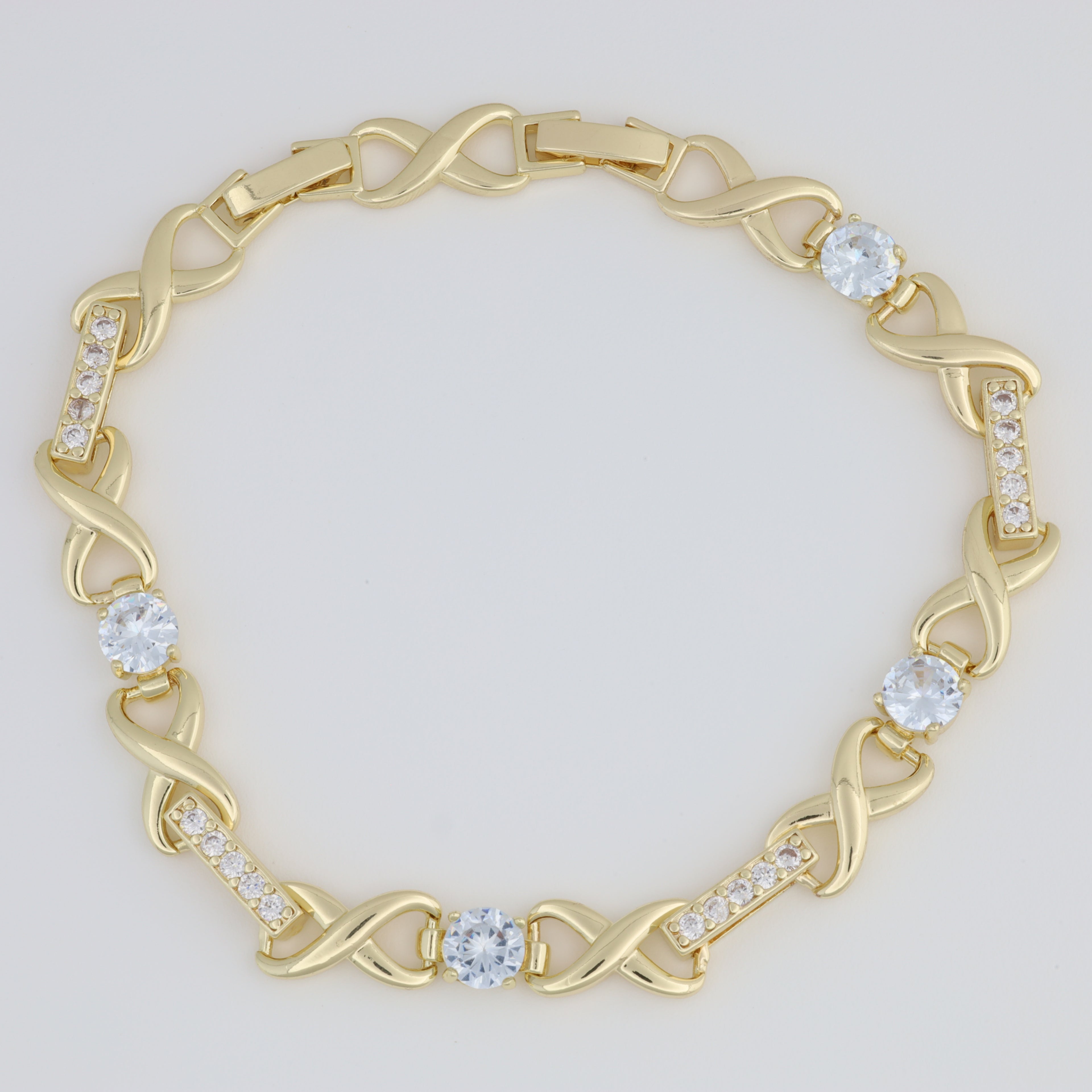 White Bracelet With Infinity Pendant